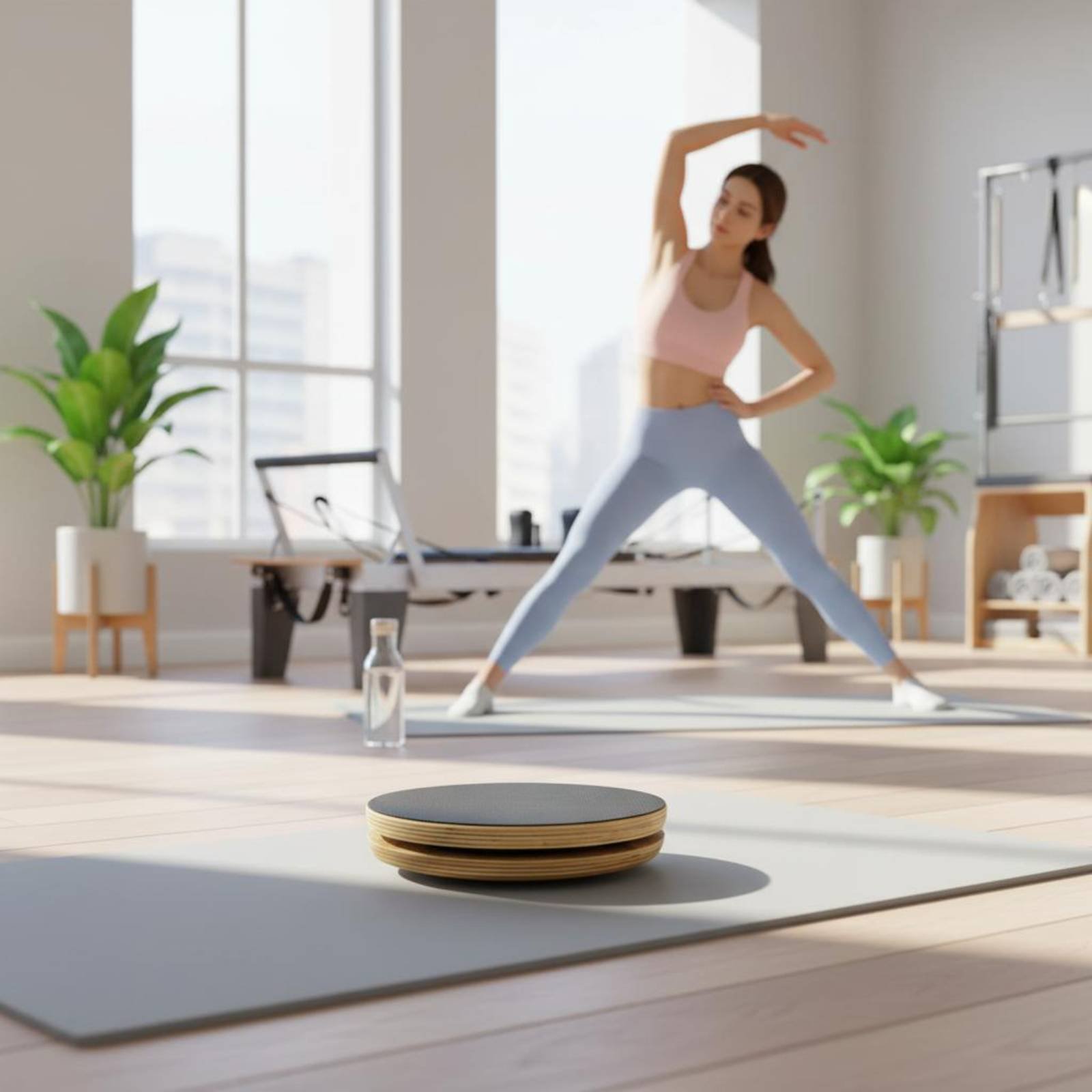 Pilates & Yoga Unleashed International Academy Yonkers - 2 Pieces Wooden Pilates Disc Solid